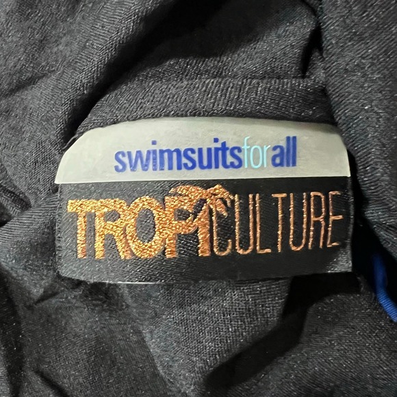 Swimsuits For All Tropiculture Bikini Bottom Women 18 Black Gray Abstract Resort - Picture 8 of 9